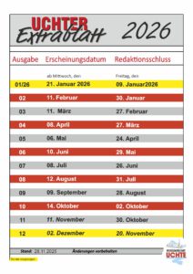 Erscehinungstermine Uchter Extrablatt
